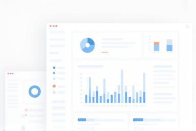 Illustration showing a dashboard with various data charts and graphs