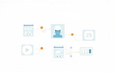 Illustration showing calendar icons and automated scheduling