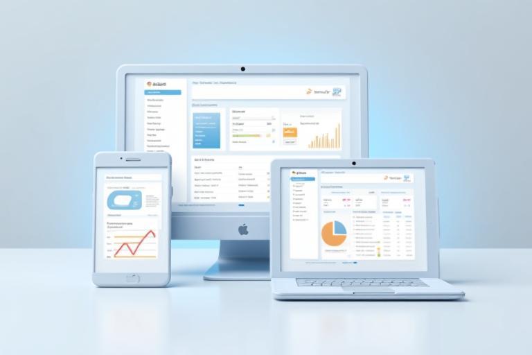 Mockup of the SkillBridge SaaS product interface on desktop and mobile screens